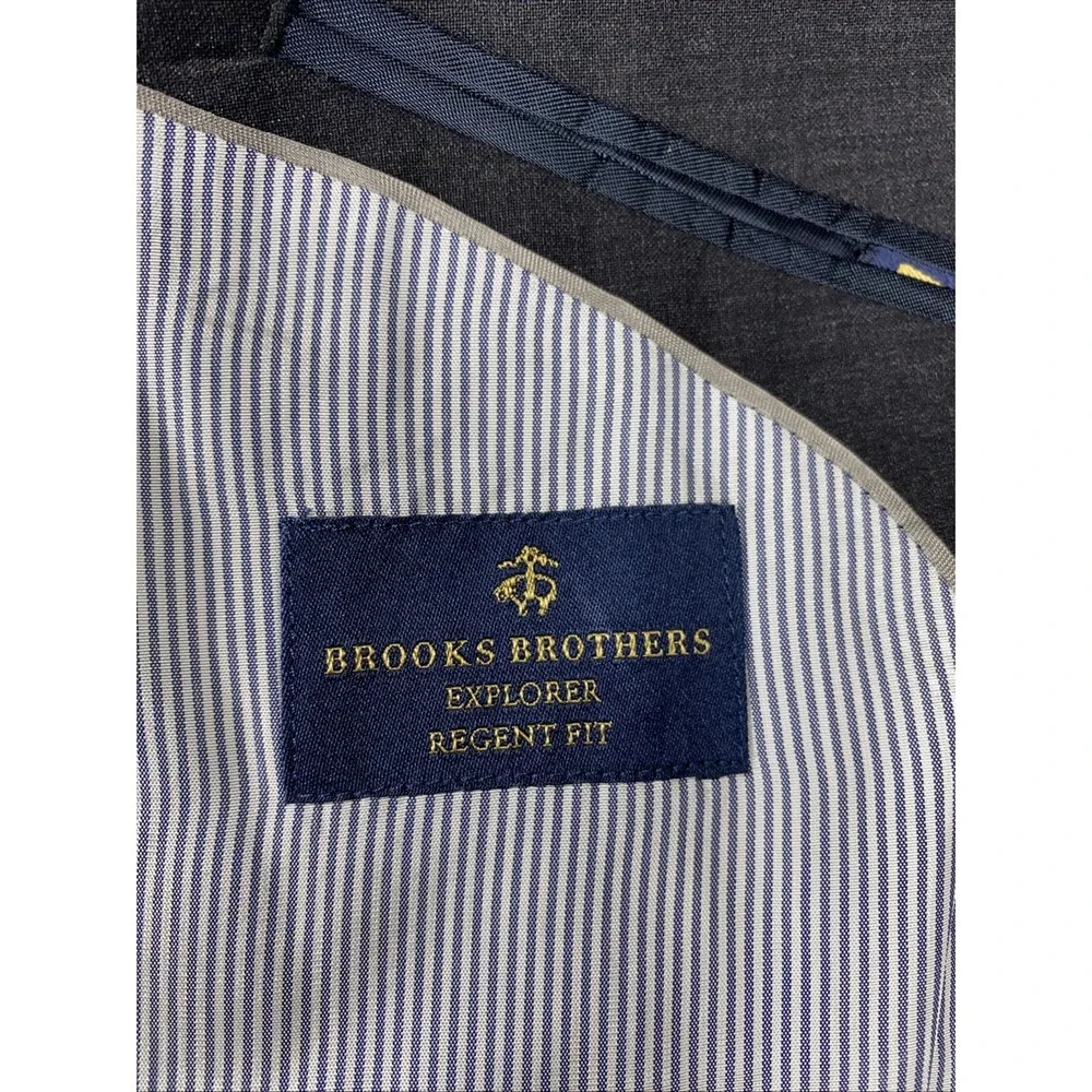 Brooks Brothers Explorer Regent Mens Black  Blazer  40R Stretch Wool Sport Coat
